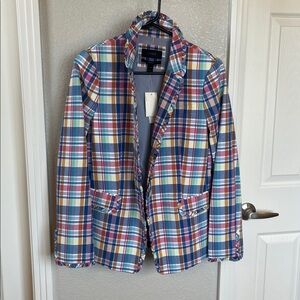 J. Crew Regent Pastel Plaid Blazer Size 10 NWT